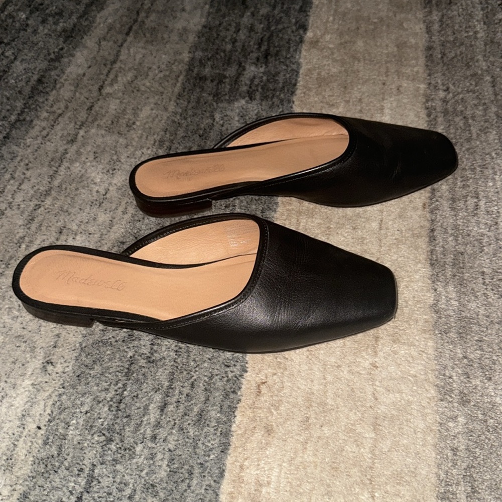Madewell Black Leather Women's Mules - Picture 2 of 3